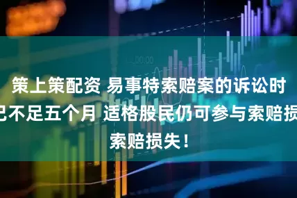 策上策配资 易事特索赔案的诉讼时效已不足五个月 适格股民仍可参与索赔损失！